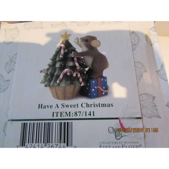 CHARMING TAILS HAVE A SWEET CHRISTMAS FITZ & FLOYD MOUSE CHRISTMAS TREE 87/141 - Picture 1 of 7